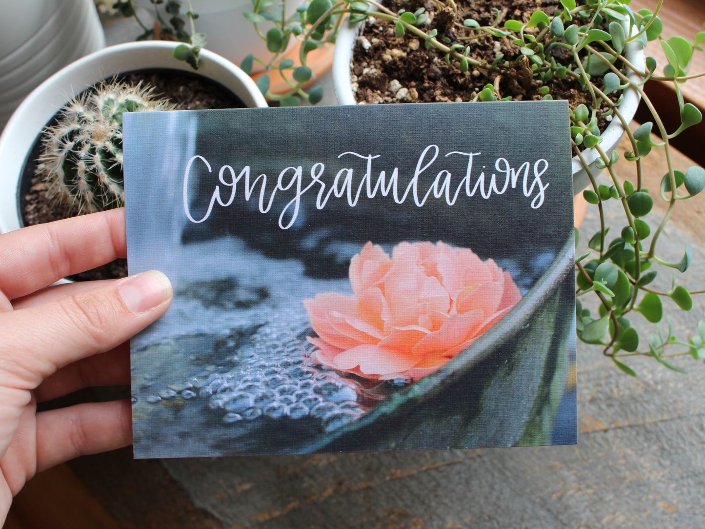 “Congratulations “ Handlettered card