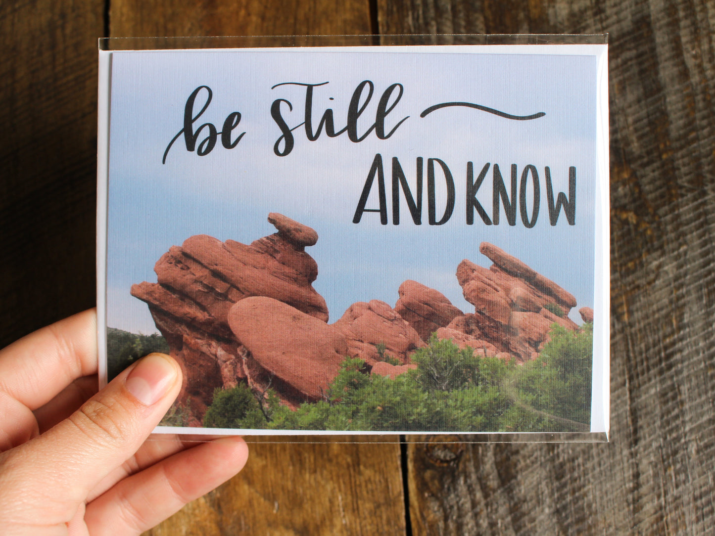 “Be Still and know” CO Handlettered card