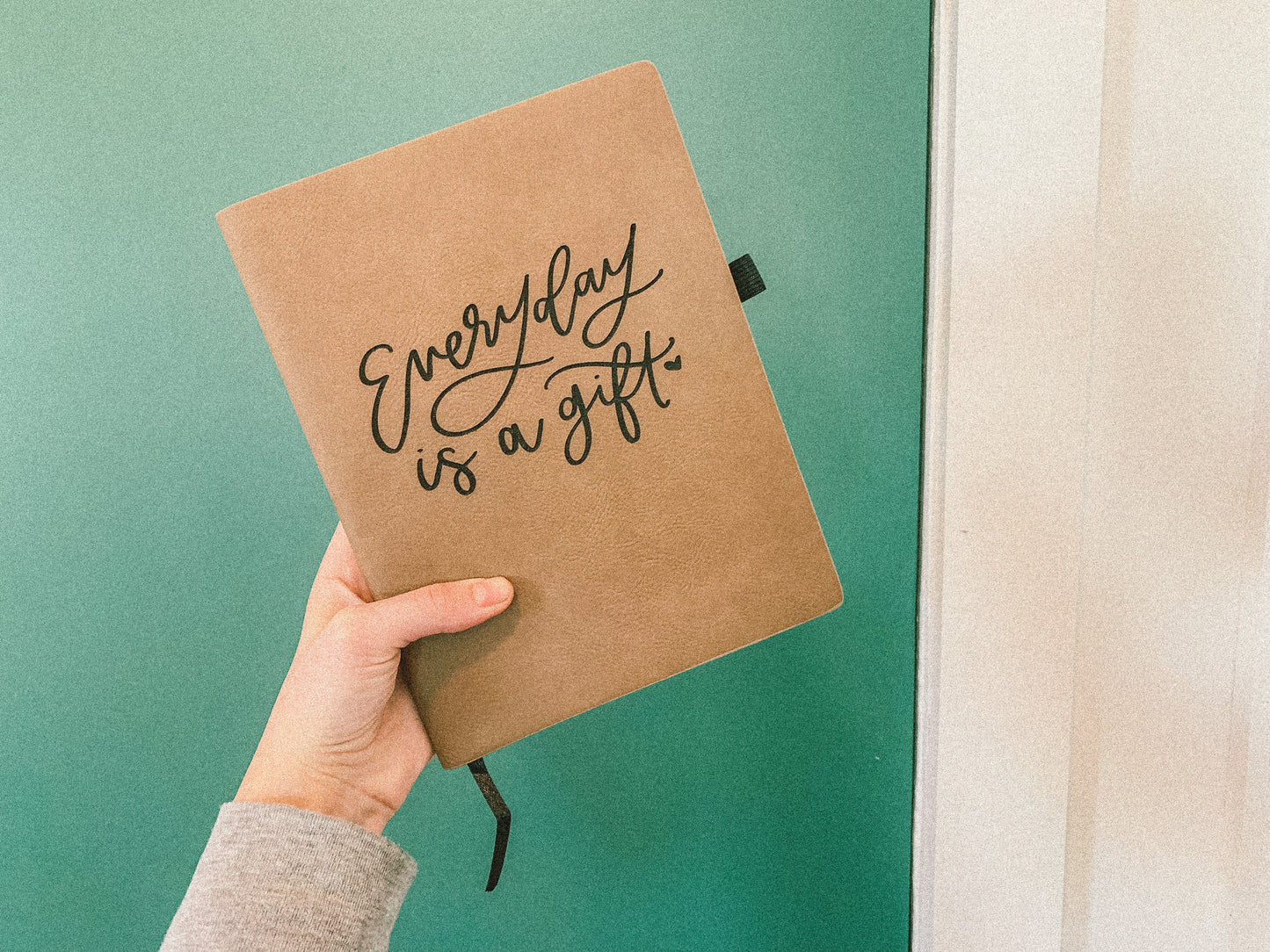 'Everyday is a gift' leather journal notebook