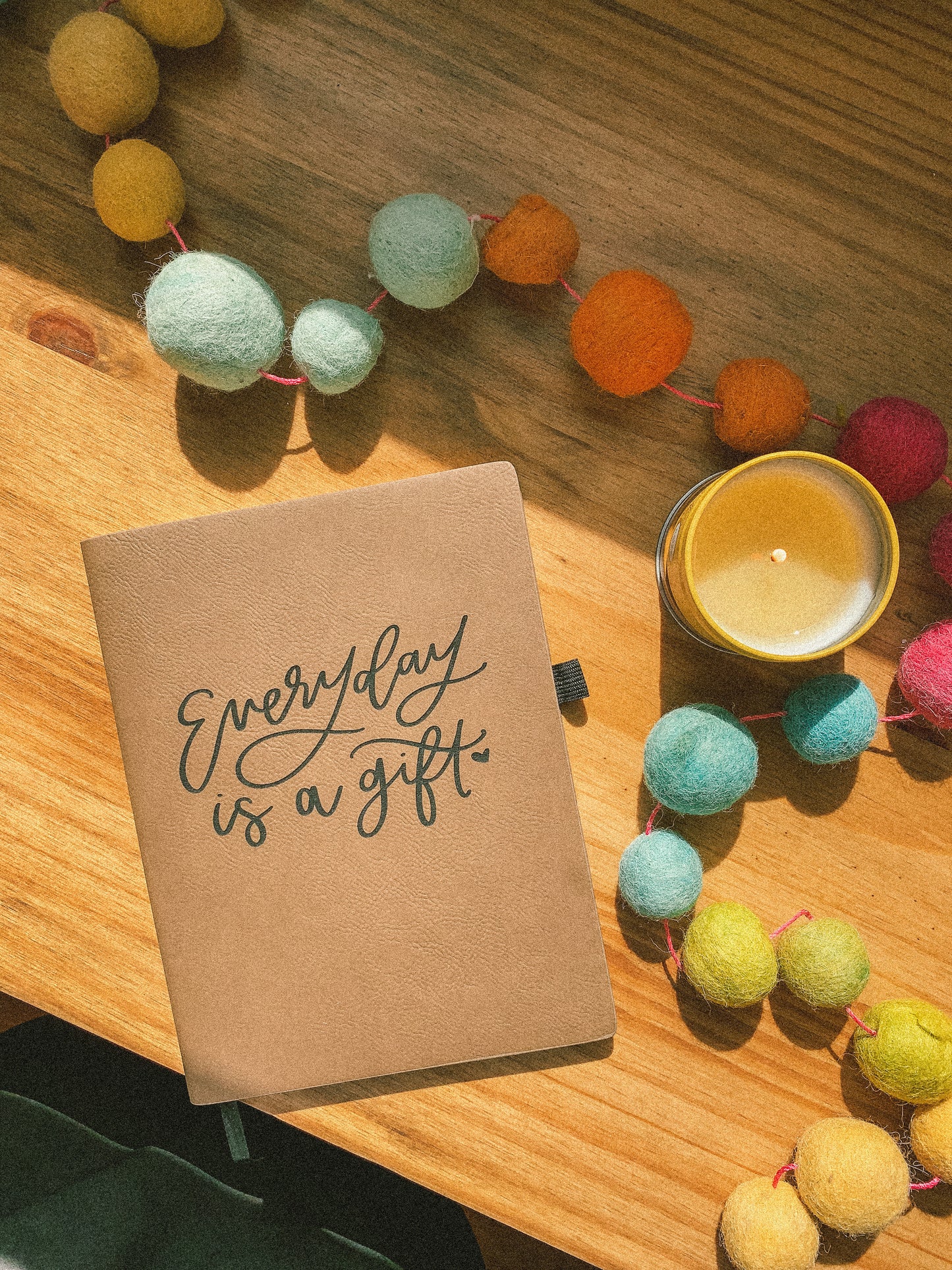 'Everyday is a gift' leather journal notebook